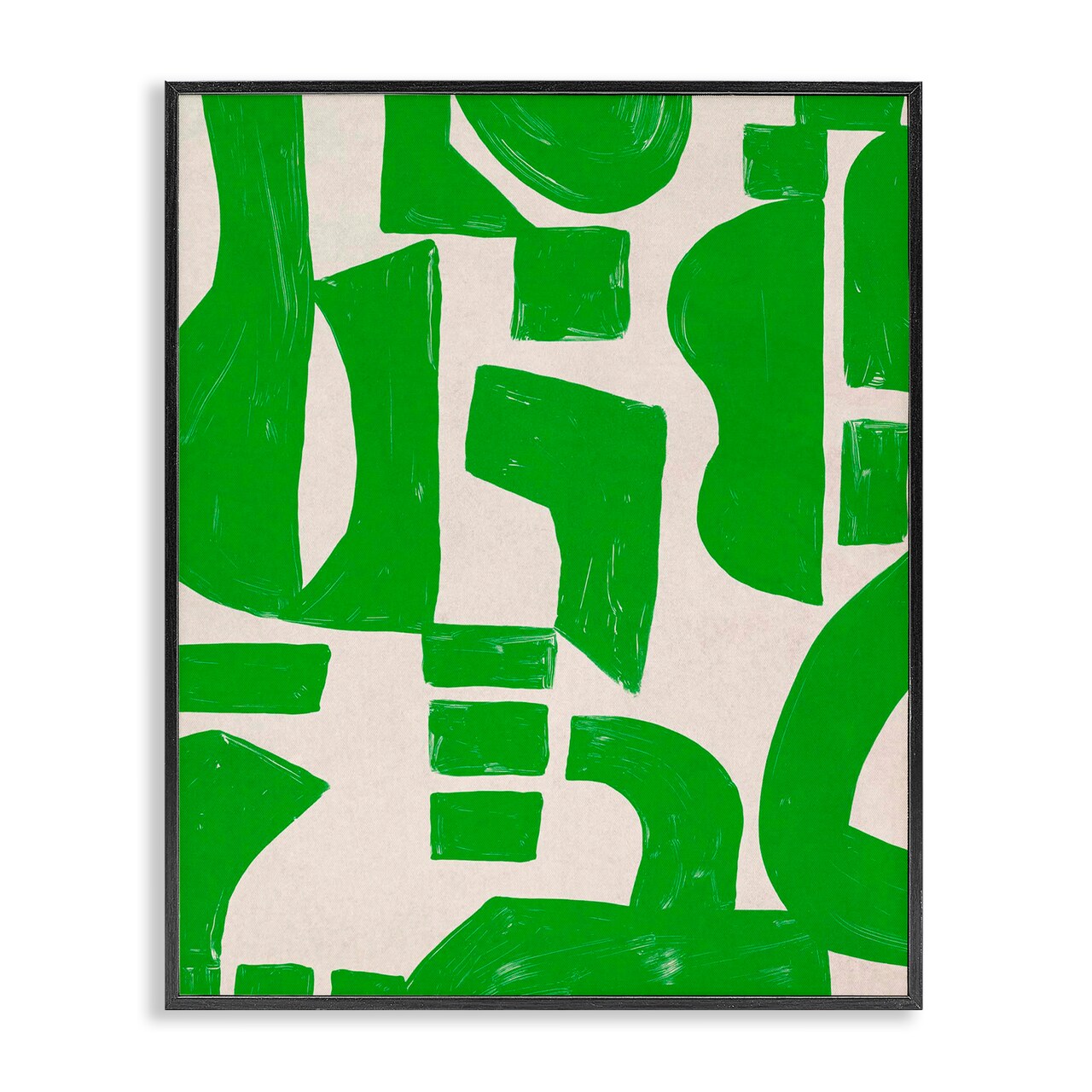 Stupell Industries Green Asymmetrical Shapes Framed Giclee Wall Art Design by June Erica Vess